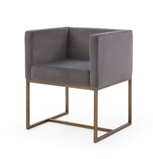Modrest Marty - Modern Dark Grey & Copper Antique Brass Dining Chair / VGVCB8368-DGRY-DC