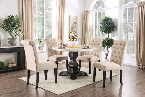 ELFREDO 5 Pc. Round Dining Table Set / CM3755RT-5PC-IV