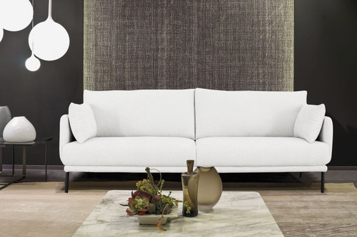 Divani Casa Higgins - Modern White Fabric Sofa / VGKNK8586-WHT-S