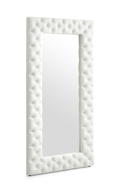 Modrest Legend - Modern White Bonded Leather Floor Mirror / VGVCJ8111-3H-WHT-MIR