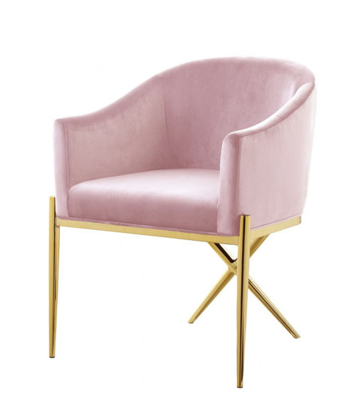Modrest Mancos - Modern Pink Velvet Accent Chair / VGMFOC-296-PK-CH