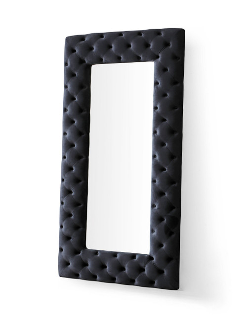 Modrest Legend - Transitional Black Velvet Floor Mirror / VGVCJ8111-3H-BLK-MIR
