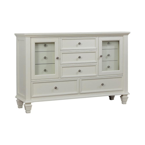 Sandy Beach 11-drawer Rectangular Dresser Cream White / CS-201303