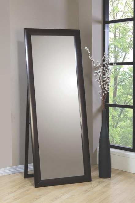 Phoenix Rectangular Standing Floor Mirror Black / CS-200417