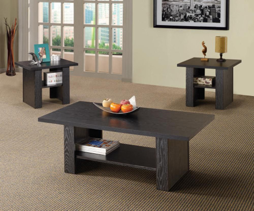 Rodez 3-piece Occasional Table Set Black Oak / CS-700345