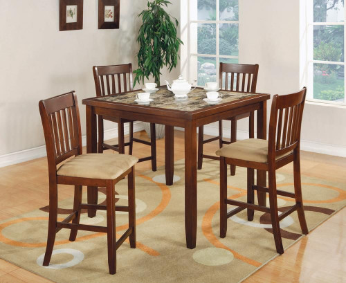 Jardin 5-piece Counter Height Dining Set Red Brown and Tan / CS-150154