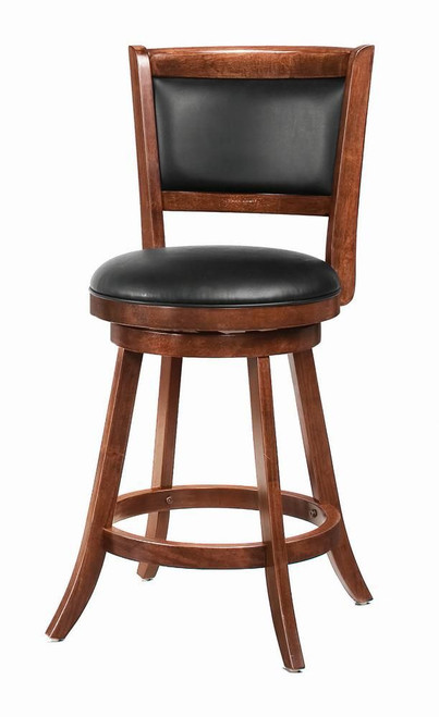 Broxton Upholstered Swivel Counter Height Stools Chestnut and Black (Set of 2) / CS-101919