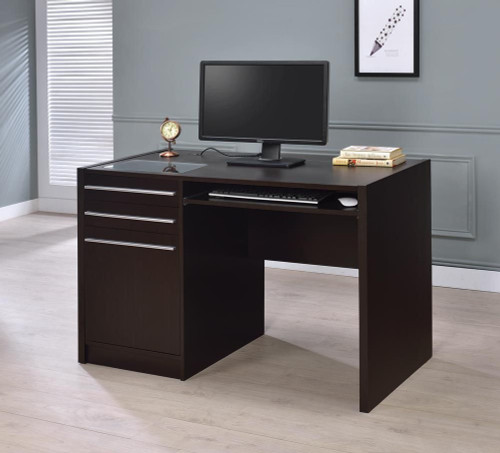 Halston Rectangular Connect-it Office Desk Cappuccino / CS-800702