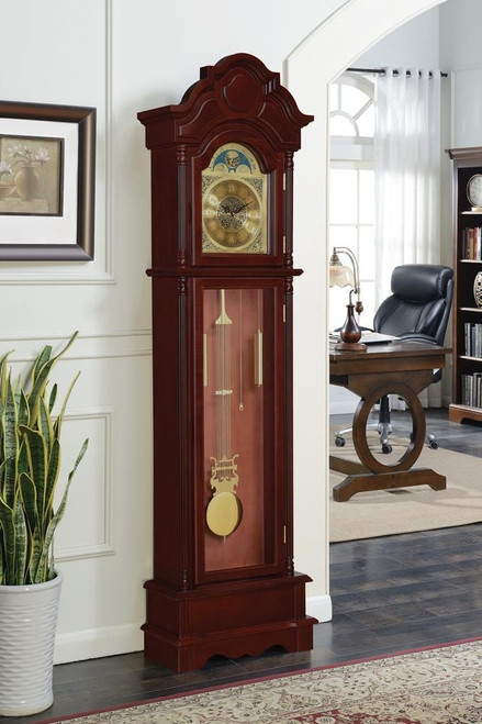 Diggory Grandfather Clock Brown Red and Clear / CS-900749