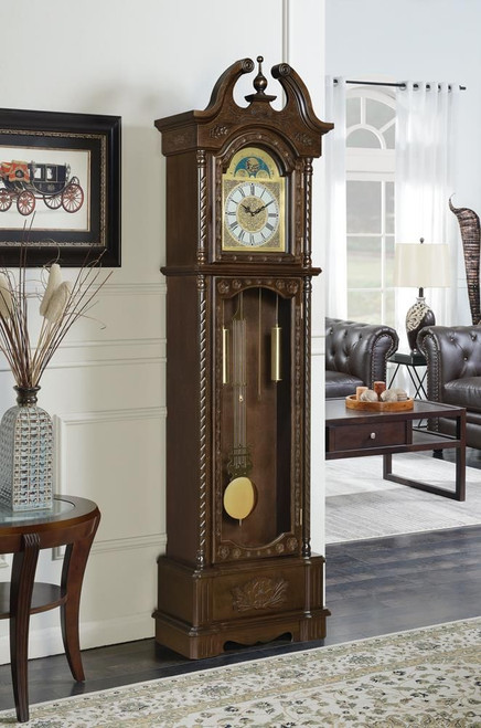 Cedric Grandfather Clock with Chime Golden Brown / CS-900721