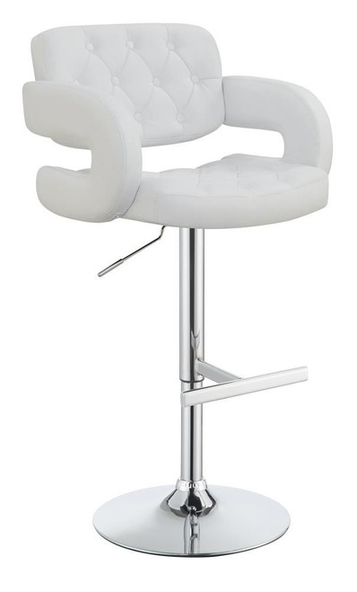 Brandi Adjustable Bar Stool Chrome and White / CS-102557
