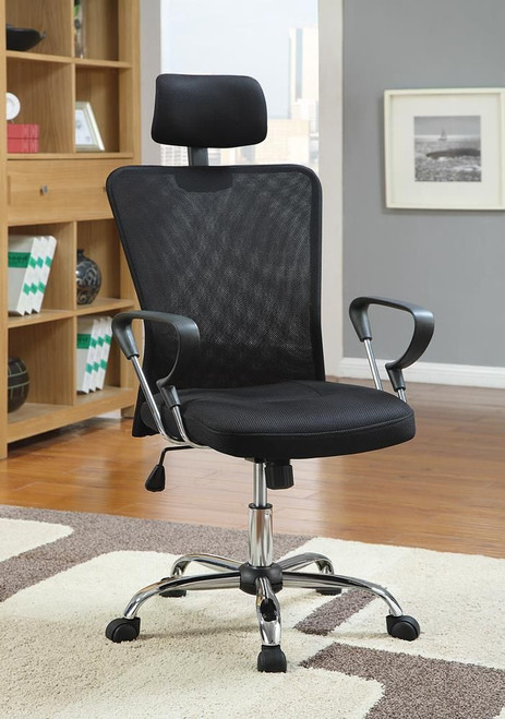 Stark Mesh Back Office Chair Black and Chrome / CS-800206