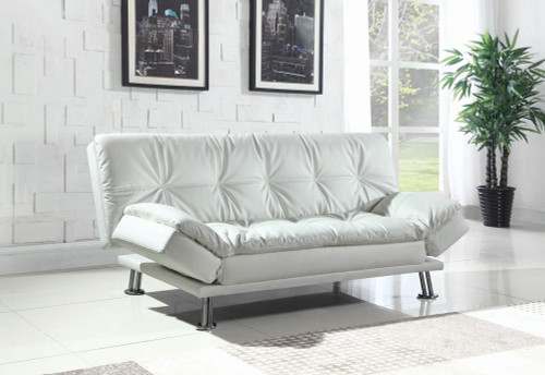 Dilleston Tufted Back Upholstered Sofa Bed White / CS-300291