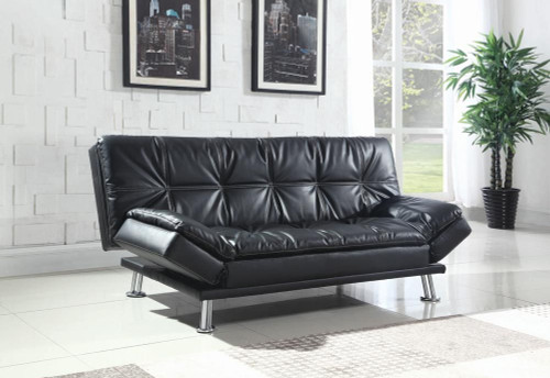 Dilleston Tufted Back Upholstered Sofa Bed Black / CS-300281