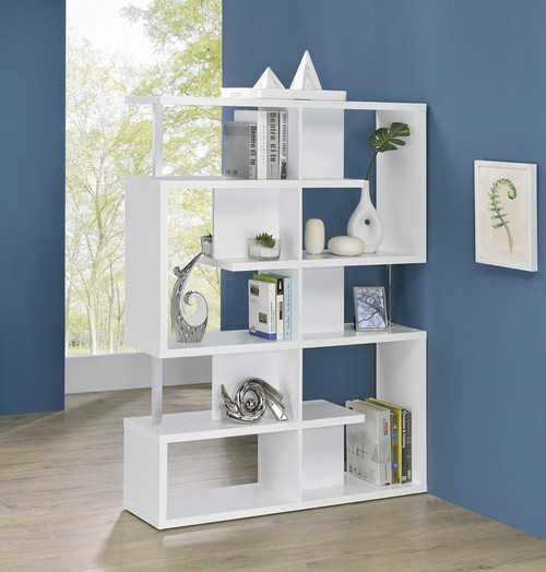 Hoover 5-tier Bookcase White and Chrome / CS-800310