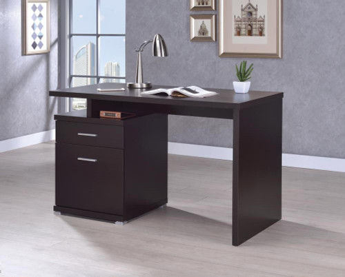 Irving 2-drawer Office Desk with Cabinet Cappuccino / CS-800109