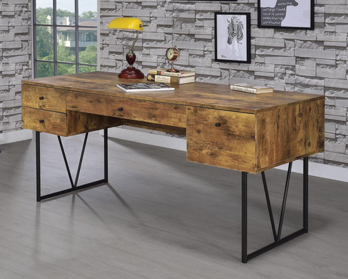 Analiese 63-inch 4-drawer Writing Desk Rustic Nutmeg / CS-800999