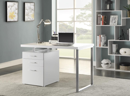 Brennan 3-drawer Office Desk White / CS-800325