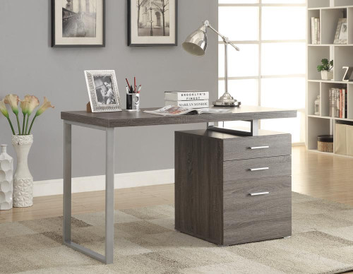 Brennan 3-drawer Office Desk Weathered Grey / CS-800520