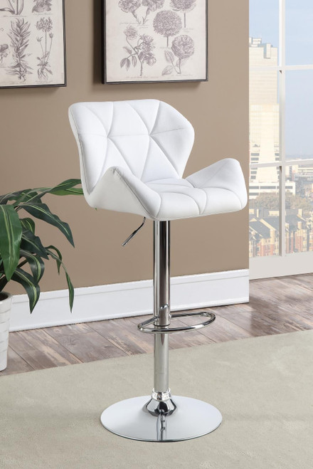 Berrington Upholstered Adjustable Bar Stool White (Set of 2) / CS-100424