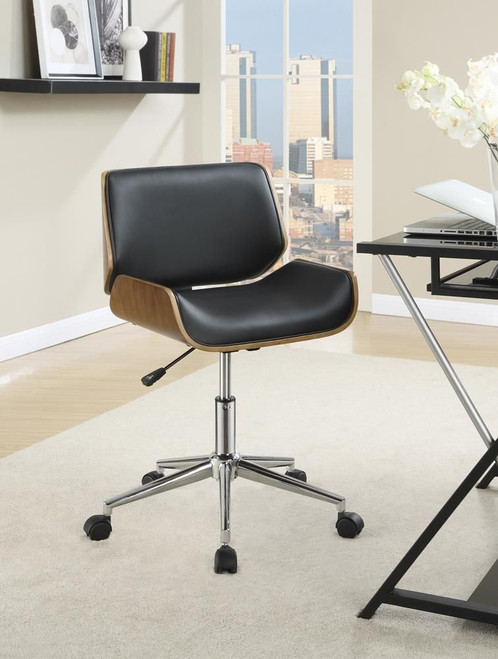 Addington Adjustable Height Office Chair Black and Chrome / CS-800612