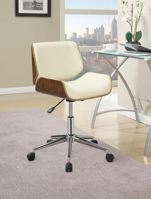 Addington Adjustable Height Office Chair Ecru and Chrome / CS-800613
