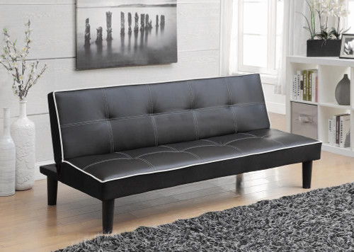 Katrina Tufted Upholstered Sofa Bed Black / CS-550044