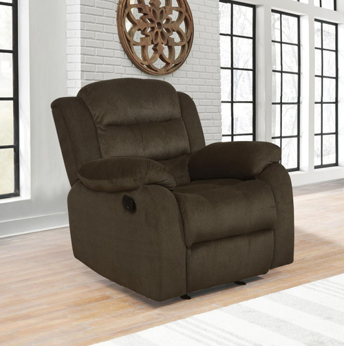 Rodman Upholstered Glider Recliner Chocolate / CS-601883