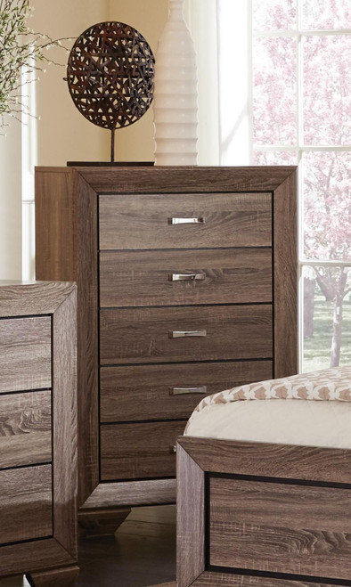 Kauffman 5-drawer Bedroom Chest Washed Taupe / CS-204195