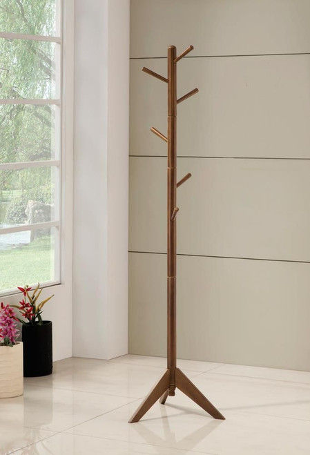 Devlin Coat Rack with 6 Hooks Walnut / CS-900633