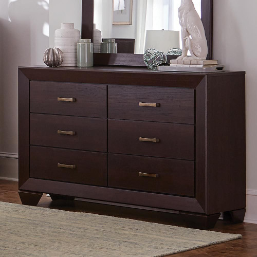 Kauffman 6-drawer Dresser Dark Cocoa / CS-204393