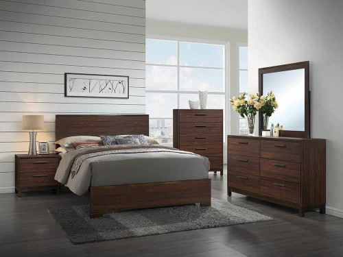 Edmonton Wood Eastern King Panel Bed Rustic Tobacco / CS-204351KE