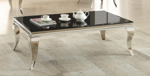 Carone Rectangular Coffee Table Chrome and Black / CS-705018