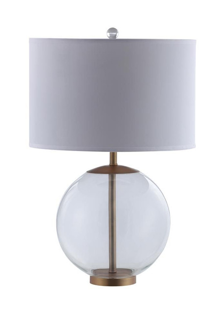 Kenny Drum Shade Table Lamp with Glass Base White / CS-961227
