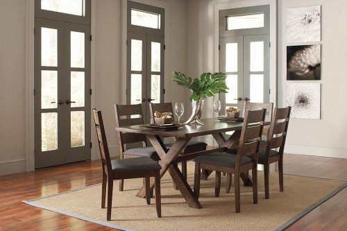 Alston Dining Room Set Knotty Nutmeg and Brown / CS-106381-S5