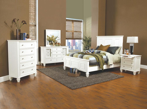Sandy Beach 4-piece Queen Bedroom Set Cream White / CS-201301Q-S4