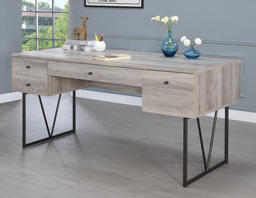 Analiese 4-drawer Writing Desk Grey Driftwood / CS-801999