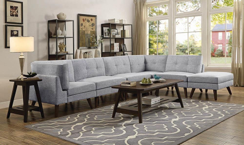 Churchill Button Tufted Corner Sofa Grey / CS-551301