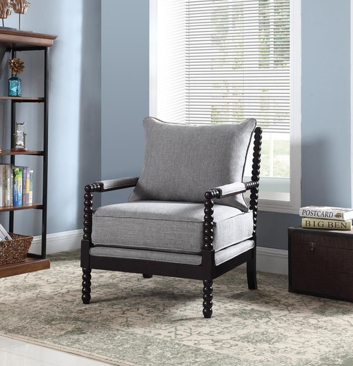 Blanchett Cushion Back Accent Chair Grey and Black / CS-903824