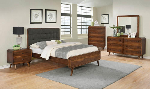 Robyn Wood Eastern King Platform Bed Dark Walnut / CS-205131KE