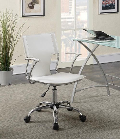 Himari Adjustable Height Office Chair White and Chrome / CS-801363