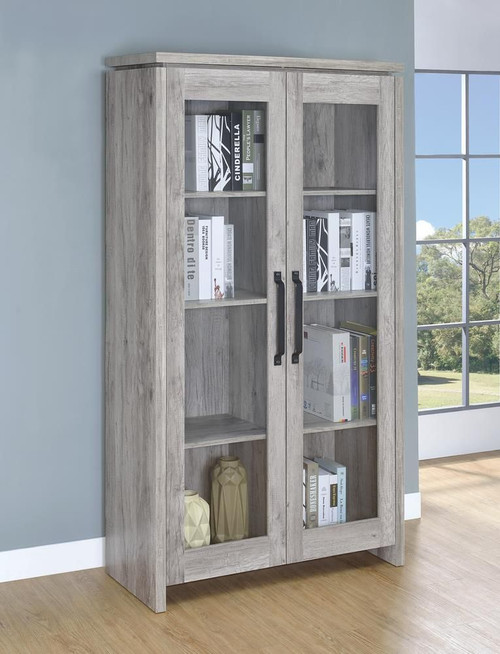 Alejo 2-door Tall Cabinet Grey Driftwood / CS-950783