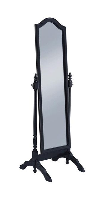 Cabot Rectangular Cheval Mirror with Arched Top Black / CS-950801