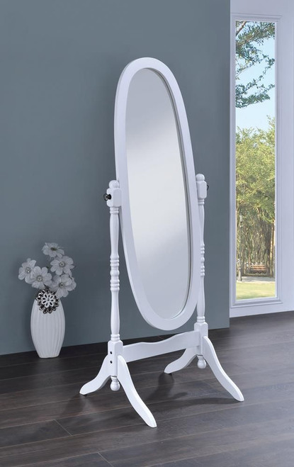 Foyet Oval Cheval Mirror White / CS-950802