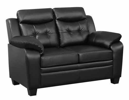 Finley Upholstered Padded Arm Tufted Loveseat Black / CS-506552