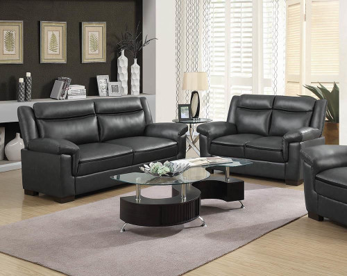 Arabella Upholstered Pillow Top Arm Living Room Set Grey / CS-506591-S2