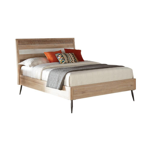 Marlow Wood Queen Panel Bed Rough Sawn Multi / CS-215761Q