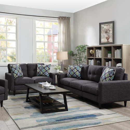 Watsonville 2-piece Cushion Back Living Room Set Grey / CS-552001-S2