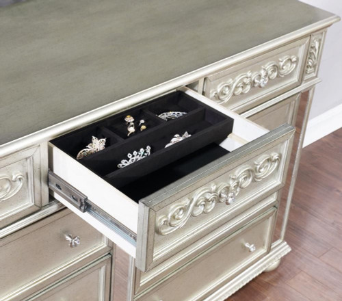 Heidi 9-drawer Dresser Metallic Platinum / CS-222733