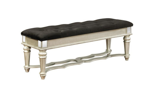 Heidi Upholstered Bench Metallic Platinum / CS-222736